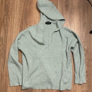 Forever21 hood soft cotton sweater v neck long oversized